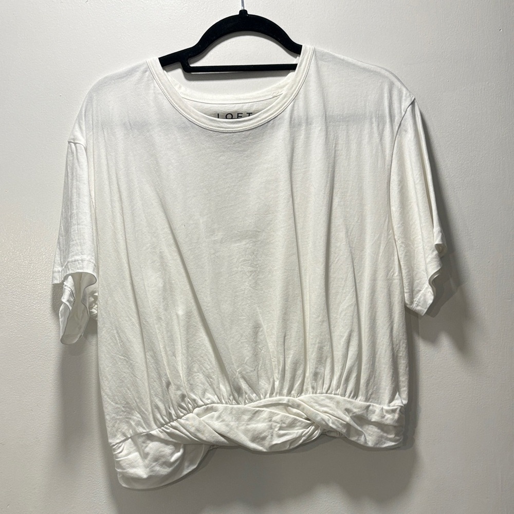 NWOT LOFT White Short Sleeve Women's Top